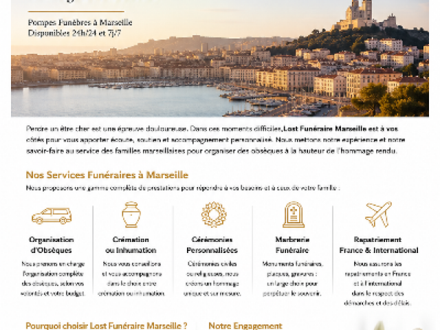 Pompes Funèbres Marseille Lost Funéraire – Organisation d'Obsèques 24h/24 et 7/7 Pompes Funèbres Marseille Lost Funéraire – Organisation d'Obsèques 24h/24 et 7/7